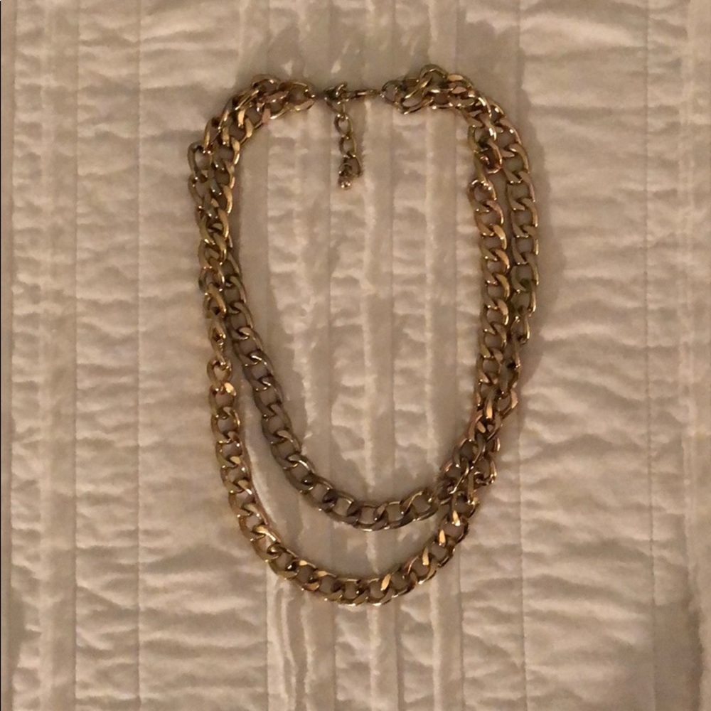 Layered gold chain necklace